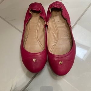 Gently worn hot pink Tory Burch flats